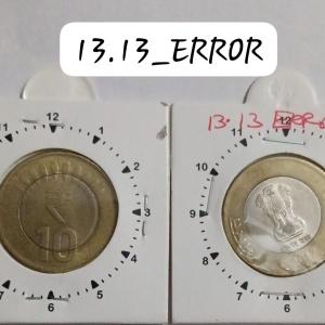India - 2017 - 10 Rupees Hyderabad Mint 11 Oclock Rotation ERROR Coin UNC