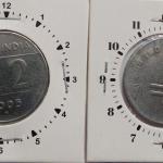 India - 2005 - 2 Rupees Hyderabad Mint 11 Rotation Error Coin UNC