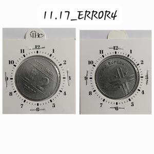 India - 2007 - 2 Rupees Hyderabad Mint 1 O Clock Rotation Error Coin Used