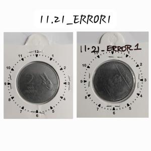 India - 2010 - 2 Rupees Mudra Hyderabad Mint 2 Oclock Rotation Error Coin Used