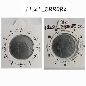 India - 2010 - 2 Rupees Mudra Hyderabad Mint 3 Oclock Rotation Error Coin Used