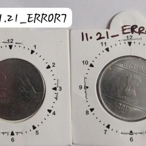 India - 2010 - 2 Rupees Mudra Hyderabad Mint 1 Oclock Rotation Used - Coin