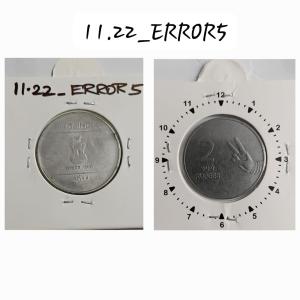 India - 2011 - 2 Rupees Mudra Kolkata Mint Ghost Coin Used