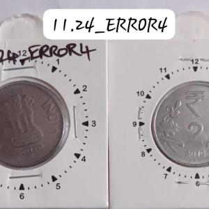 India - 2012 - 2 Rupees Hyderabad Mint 11 Oclock Rotation Error Coin Used