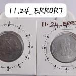 India - 2012 - 2 Rupees Kolkata Mint 11 Oclock Rotation Error Coin Used