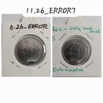 India - 2014 - 2 Rupees Kolkata Mint Extra Metal Error Coin UNC