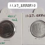 India - 2015 - 2 Rupees Kolkata Mint Ghost Error Coin Used