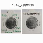 India - 2015 - 2 Rupees Kolkata Mint Ghost Error 12.30 Rotation Coin Used