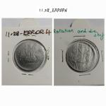 India - 2016 - 2 Rupees Hyderabad Mint off-centre Error Coin UNC
