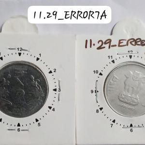 India - 2017 - 2 Rupees Noida Mint 1 Oclock Rotation Error Coin Used