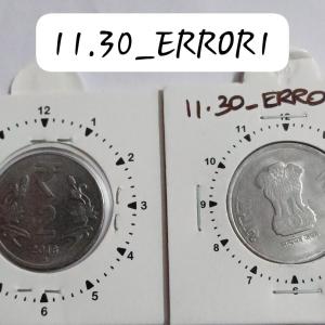 India - 2018 - 2 Rupees Hyderabad Mint 11 Oclock Rotation Error Coin Used