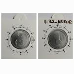 India - 2019 - 2 Rupees Noida Mint 11 Oclock Rotation Error Coin UNC