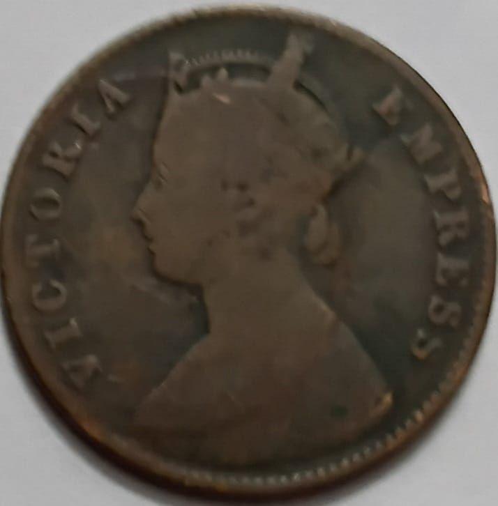 British India Coin Queen Victoria-1 Quarter Anna 1897 Used