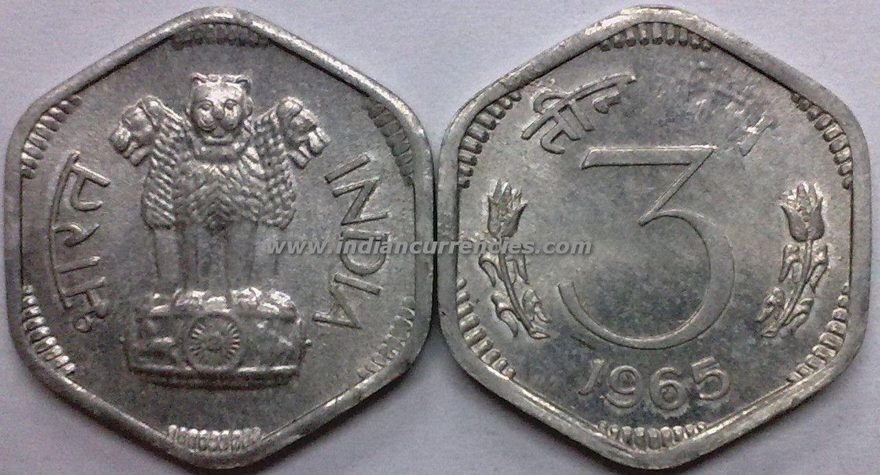 India - 1965 - 3 Paise UNC - Coin
