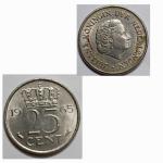 Netherlands-25 Cent 1965 (Used) - Coin