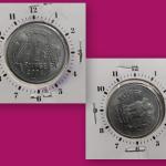 India - 2004 - 1 Rupee Hyderabad Mint 3 Oclock Rotation Error Coin Used