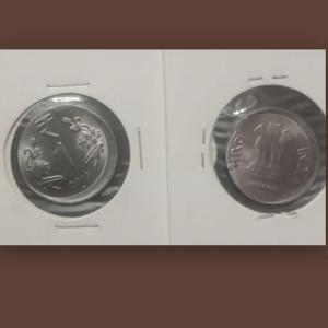 India - 2013 - 1 Rupee Noida Mint of f Centr - Error Coin