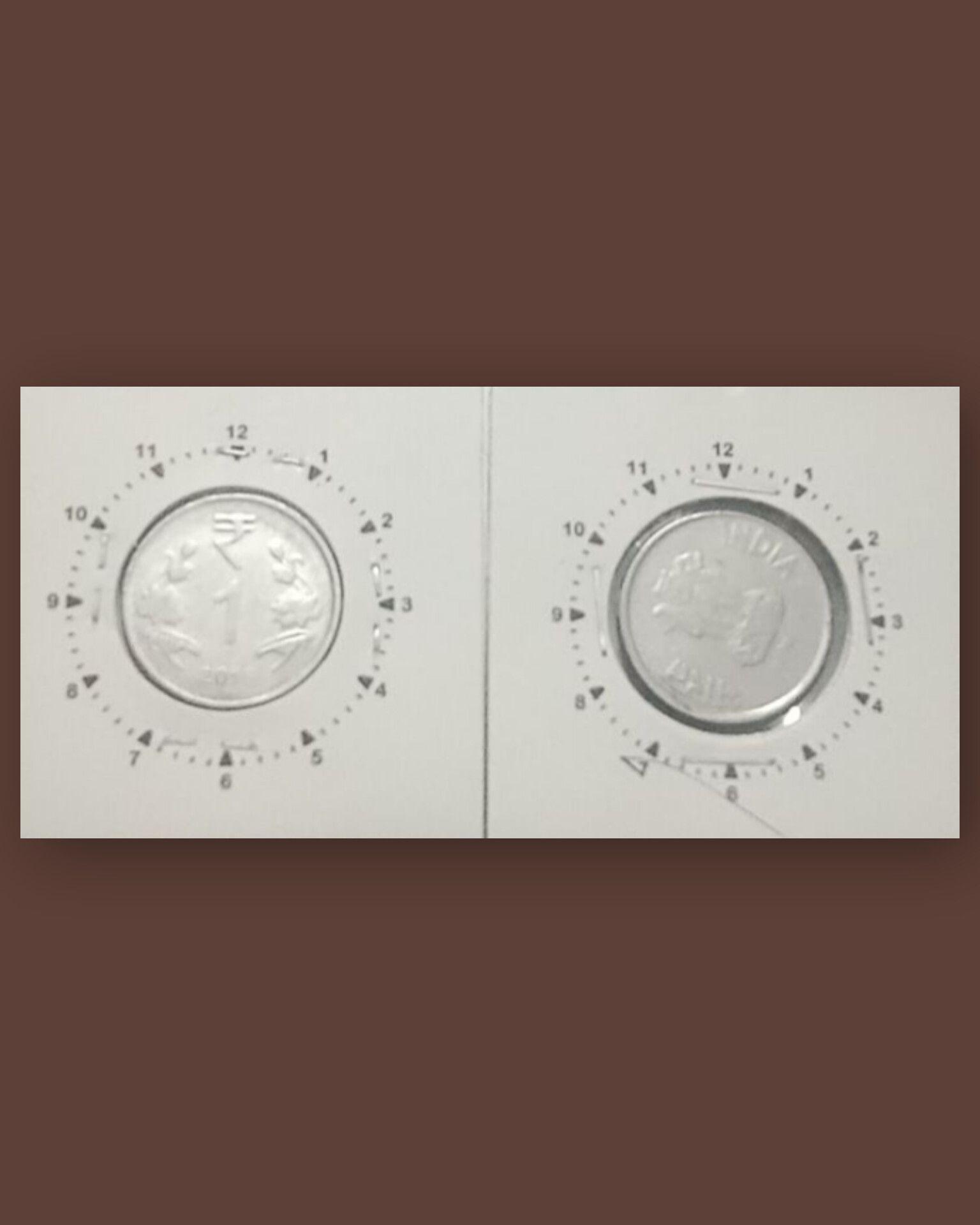 India - 1 Rupee 2015 Hyderabad Mint 10 Oc - Error Coin