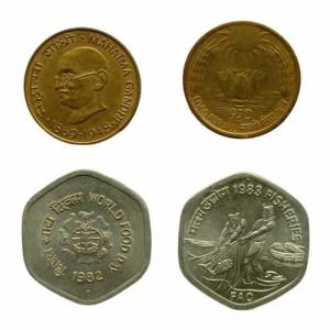 India - 20 Paise Commemorative Set of 4 Coins Used AluBR onze