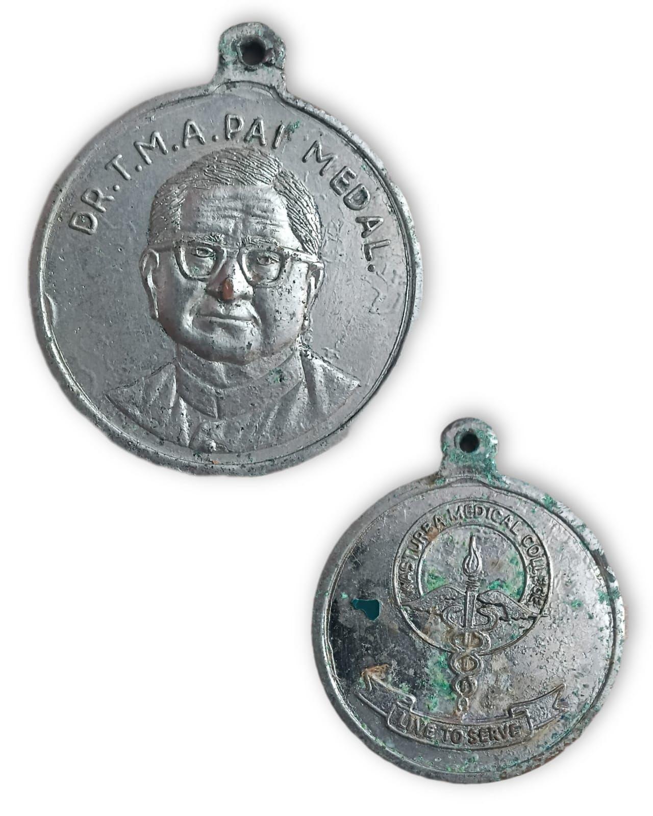 Dr T M A Pai Medal -Kasturba Medical College. Collectible item