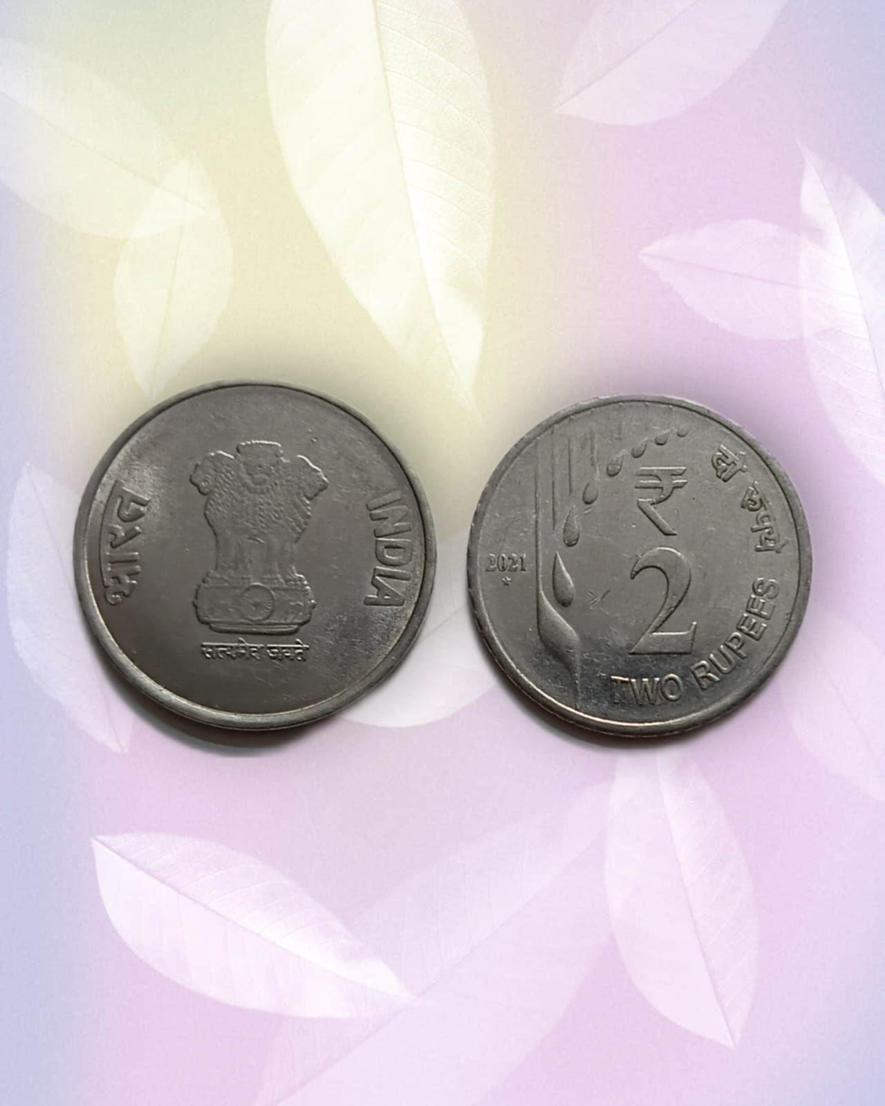 India - 2021 - 2 RUPEES RAINDROPS Used Coin