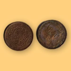 India - PRINCELY STATE HYDERABAD NIZAM -MIR MAHBUB ALI KHAN 2 PAI Coin Used COPPER NICKEL