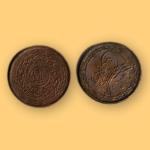 India - PRINCELY STATE HYDERABAD NIZAM -MIR MAHBUB ALI KHAN 2 PAI Coin Used COPPER NICKEL