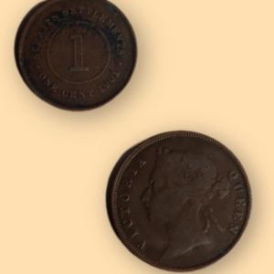 British India - 1 Cent 1901 Strats Settlements of Queen Victoria Bronze Coin