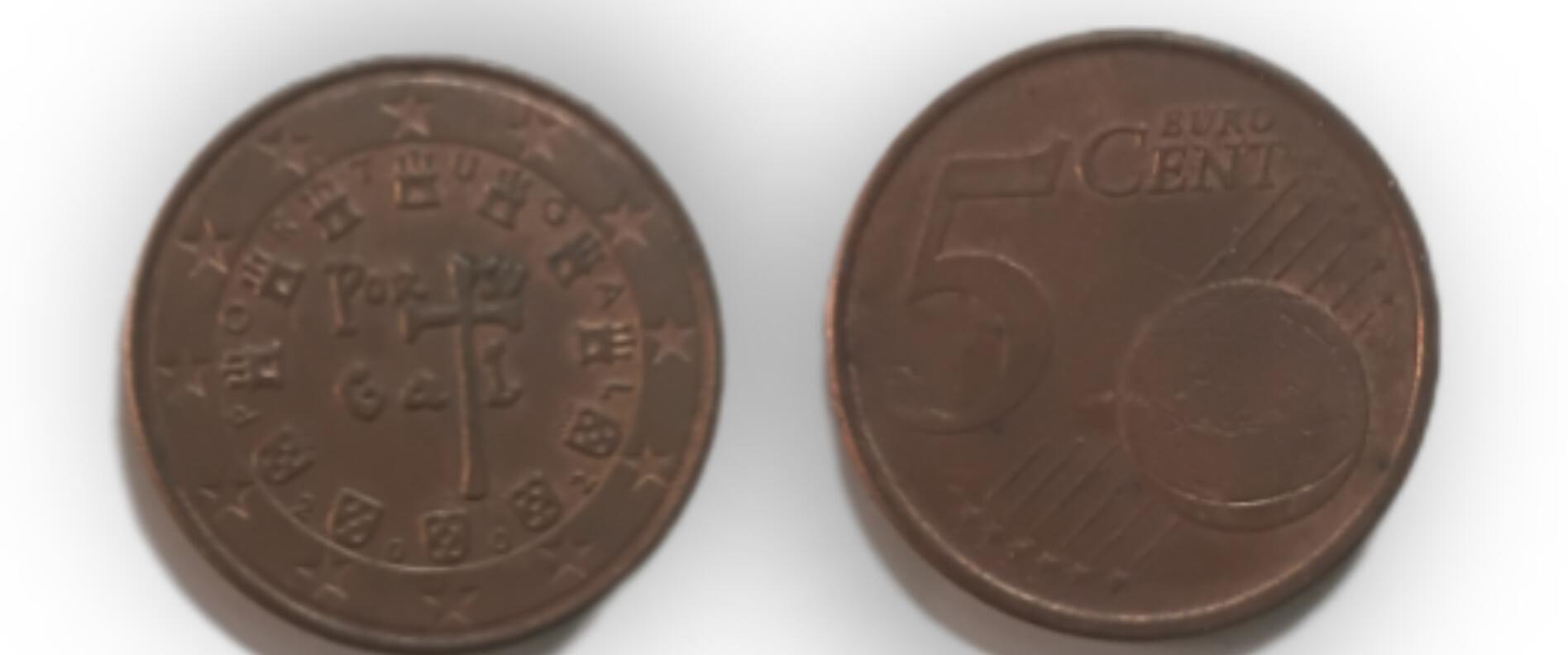 Portugal 5 Euro Cent 2002 Used Coin