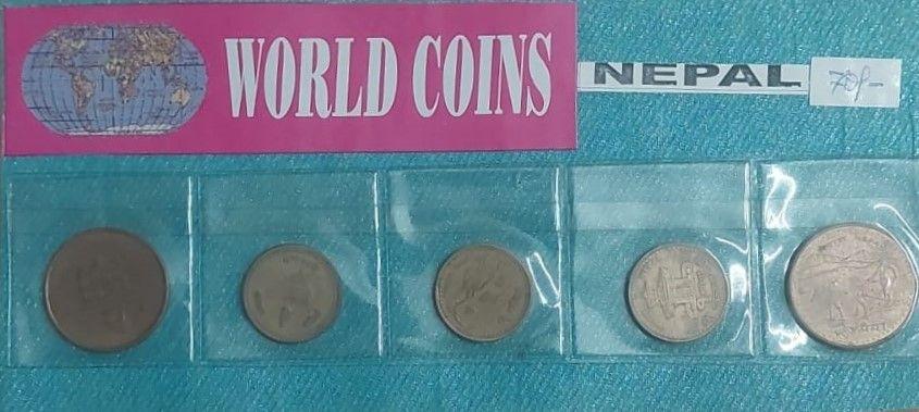Nepal Coins -5 Coins Used
