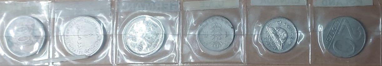 SET OF 6 Used Coins - Poland, Canada, USA, Germany, UAE, South Korea