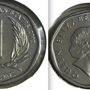 East Caribbean States 1 Cent 2002 Queen Elizabeth II - UNC - Coin