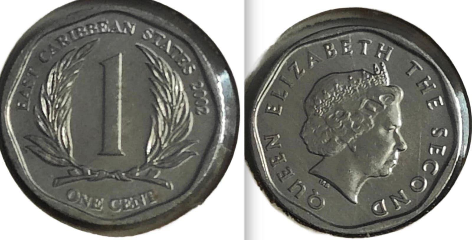 East Caribbean States 1 Cent 2002 Queen Elizabeth II - UNC - Coin