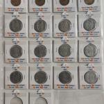 India - 1968-1994 - 20 Paise Year-Wise Collection Value Series Coin Collection in Holders With Sticker (16 Coins)