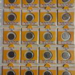 India - 1957-2002 - 25 Paise Coin Collection Set Naya Paisa Series Rhino Type Included Complete Year-Wise Collection in Coin Holder With Sticker 45 Coins