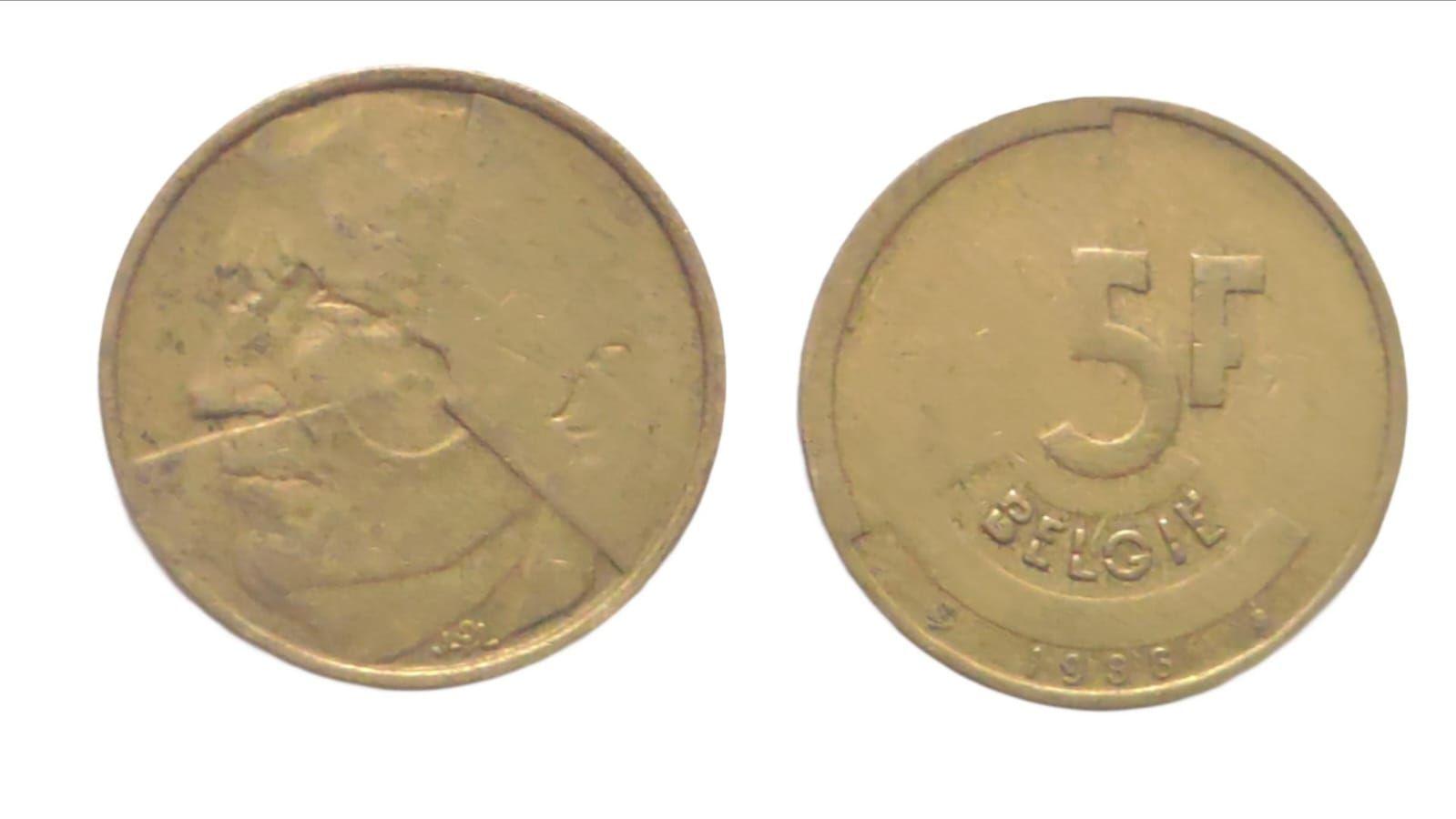 Belgium 5 Francs 1986 Used coin