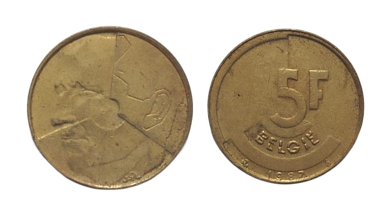 Belgium 5 Francs 1987 Used coin
