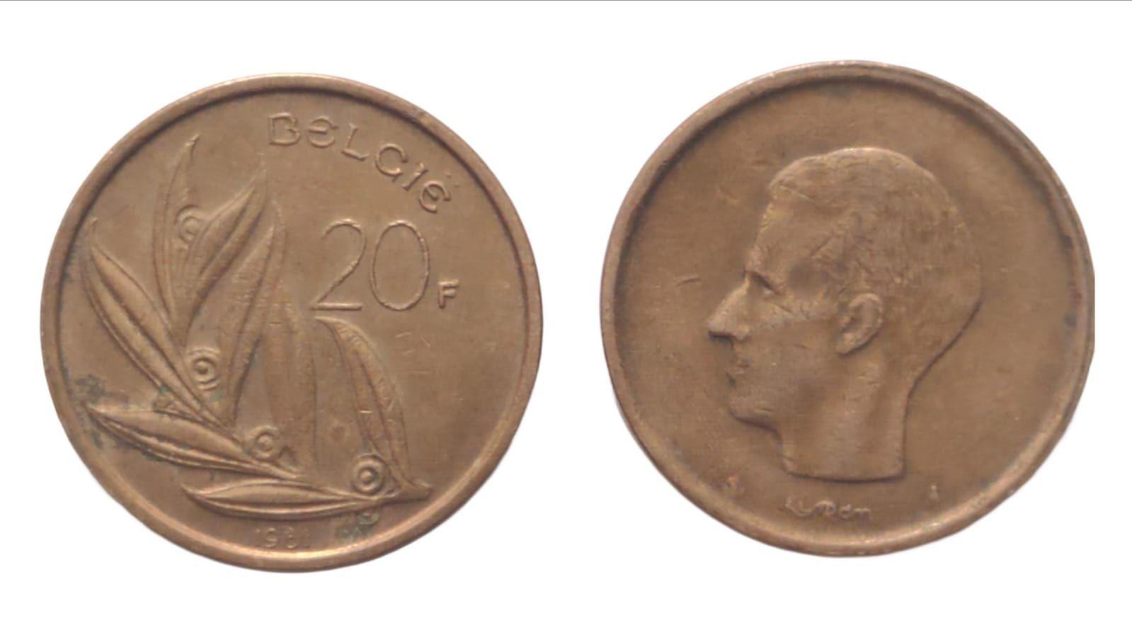 Belgium 20 Francs 1981 Used coin