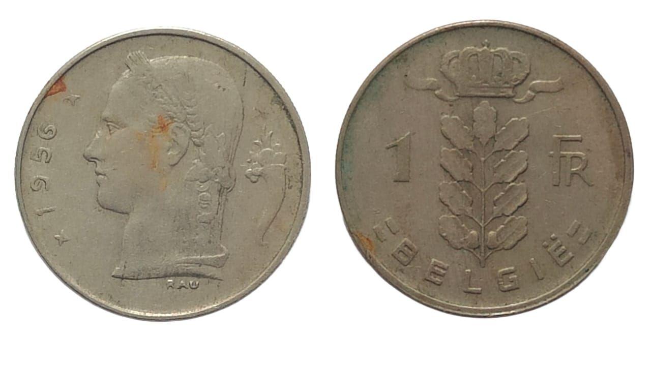 Belgium 1 Franc 1956 Used coin