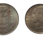 Belgium 1 Franc 1968 Used coin