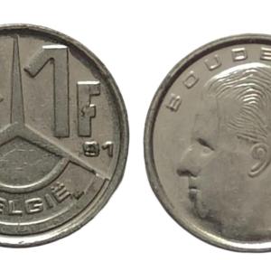 Belgium 1 Franc 1991 Used coin