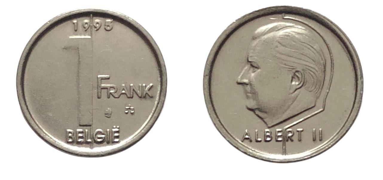 Belgium 1 Franc 1995 Used coin