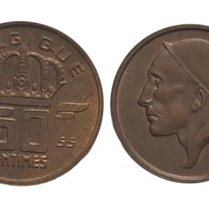 Belgium 50 Centimes 1955 Used coin