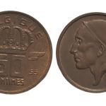 Belgium 50 Centimes 1955 Used coin