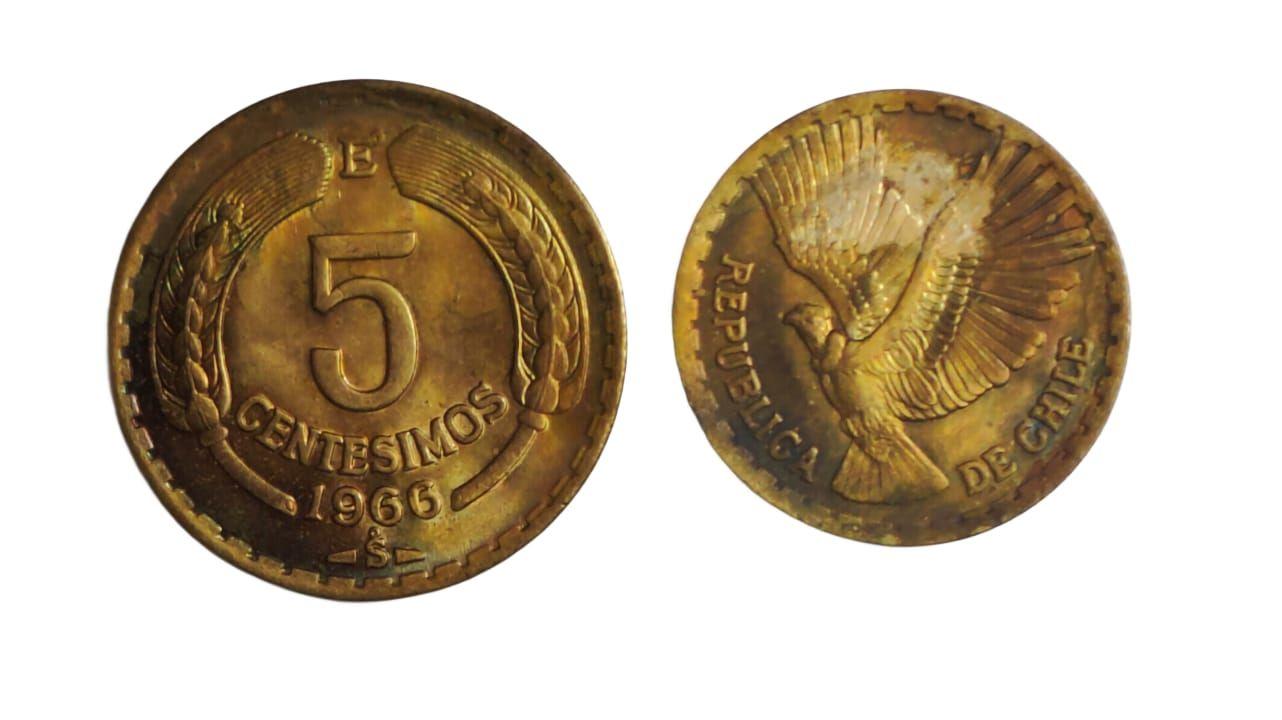 Chile 5 Cent Coin 1966 (Used)