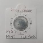 India - 5 Rupees-Shaheed Bhagat Singh Hyderabad Mint 11 Oclock Rotation Error Coin Used