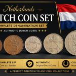 Netherlands Queen Juliana 1, 5, 10, 25 Cent And 1 Gulden 5 Coin Denomination Set Used (No Guarantee Of Year)