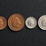 Netherlands Queen Juliana 1, 5, 10 And 25 Cents 4 Coin Denomination Set Used (No Guarantee Of Year)