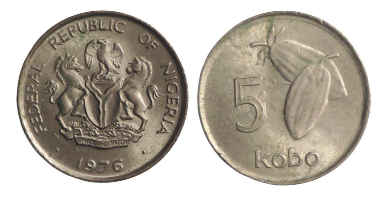 Nigeria - 1976 5 Kobo coin UNC