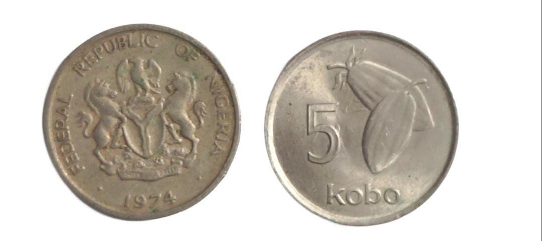 Nigeria 1974 5 Kobo Used - Coin